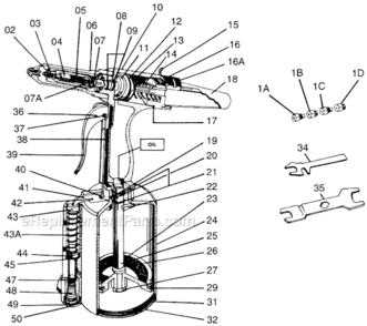 Part Location Diagram of JT9-706-02 Jet JAW CASE