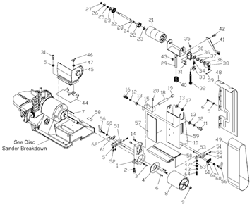 Page B Diagram and Parts List for JSG-96  Jet Sander Polisher
