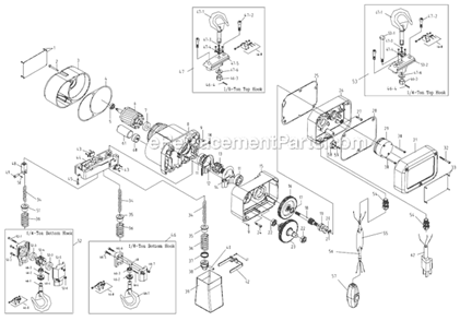 Page A Diagram and Parts List for JSH-550  Jet Hoist & Winch