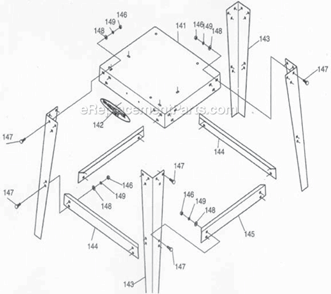 Page B Diagram and Parts List for JSL-12BS  Jet Band Saw