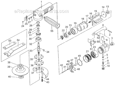 Page A Diagram and Parts List for JSM-6195B  Jet Angle Grinder