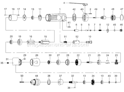 Page A Diagram and Parts List for JSM-709R  Jet Drill