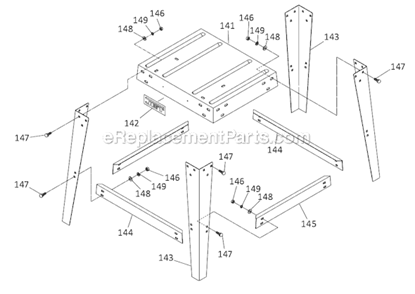Open Stand Assembly Diagram and Parts List for JWBS-12OS 708901B Jet Band Saw