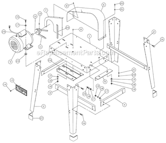 Page C Diagram and Parts List for JWBS-14CS 708115K Jet Band Saw