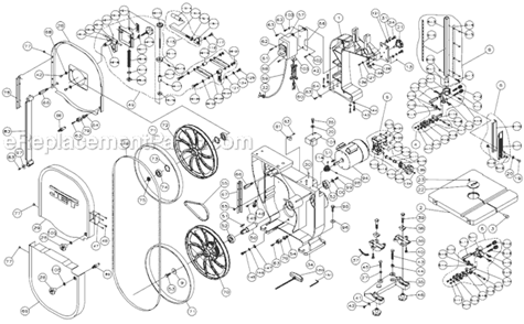 Page A Diagram and Parts List for JWBS-14DXPRO  Jet Band Saw
