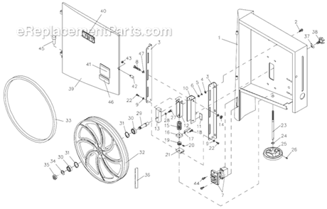 Page A Diagram and Parts List for JWBS-16B 708749B Jet Band Saw
