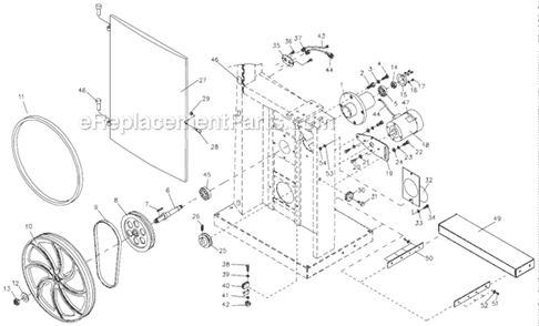 Page B Diagram and Parts List for JWBS-16B 708749B Jet Band Saw