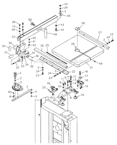 Part Location Diagram of JWBS18-421 Jet Table