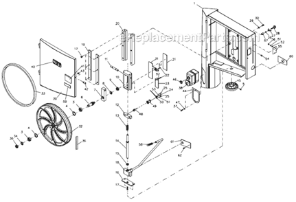 Page A Diagram and Parts List for JWBS-20QT-5 710755B Jet Band Saw