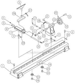 Page A Diagram and Parts List for JWL-1442VS 2010 Jet Lathe