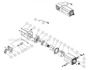 Motor Assembly Diagram and Parts List for JWP-13DX  Jet Planer Jointer