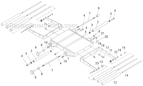 Page C Diagram and Parts List for JWP-15DX 708538 Jet Planer Jointer