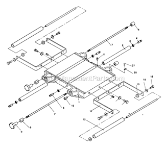 Table_Assembly Diagram and Parts List for JWP-15HO  Jet Planer Jointer