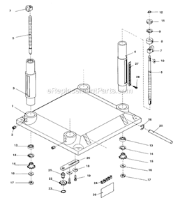 Base_Assembly Diagram and Parts List for JWP-15HO  Jet Planer Jointer