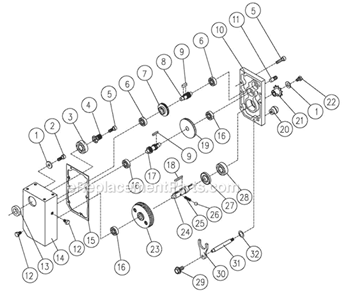Part Location Diagram of JWP15H-318 Jet Gear Assembly