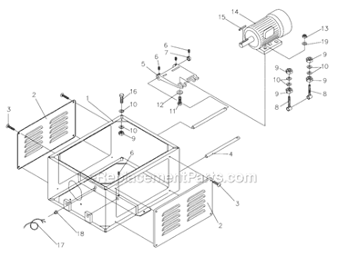 Page C Diagram and Parts List for JWP-208-1 708528 Jet Planer Jointer