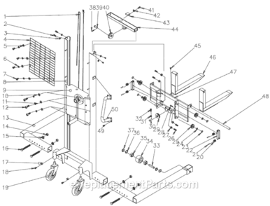 Part Location Diagram of JWS-03-46 Jet Fork