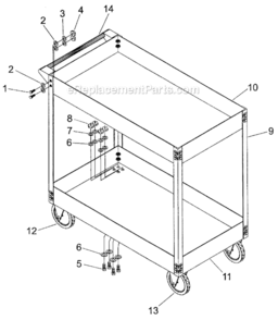 Part Location Diagram of SC1630-10 Jet Metal Tray