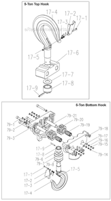 Page D Diagram and Parts List for SS-1C 5T Jet Hoist & Winch
