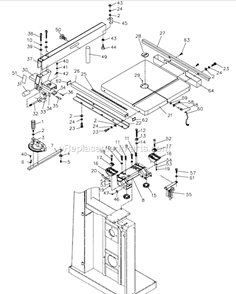 Page D Diagram and Parts List for VBS-18MW  Jet Band Saw