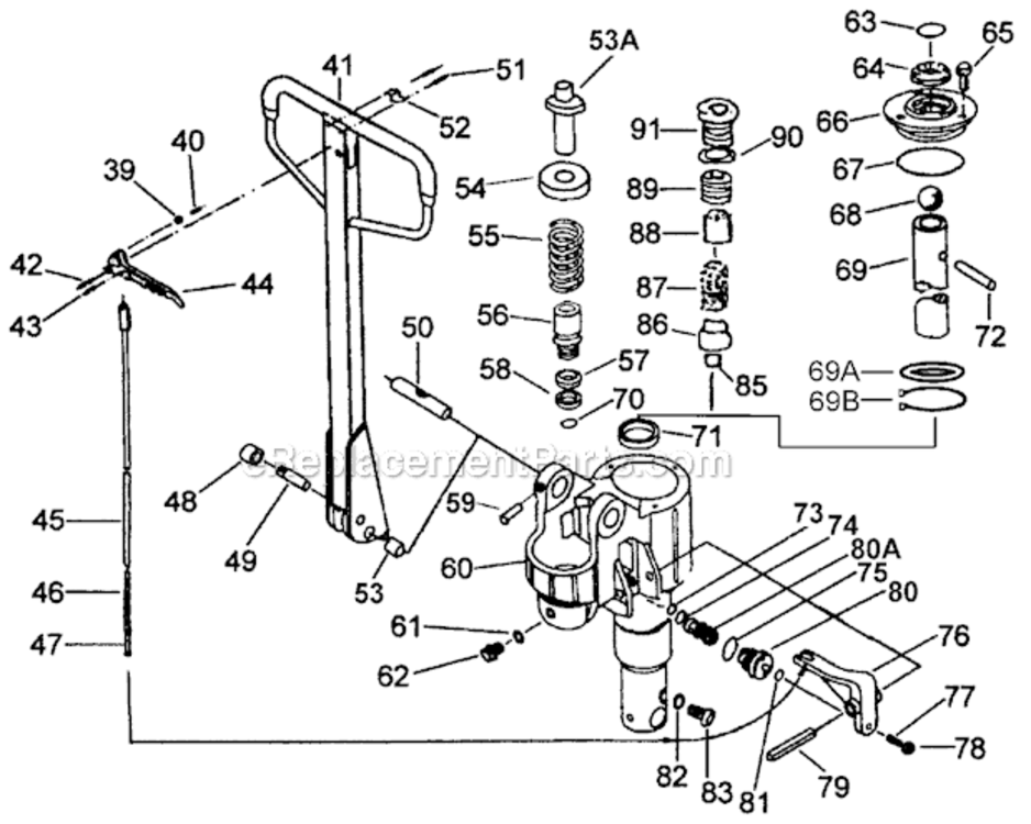 Page A Diagram and Parts List for PTW Series Jet Hand Truck & Dolly