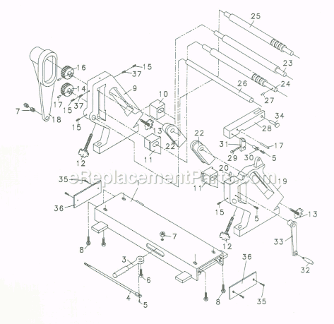 Page A Diagram and Parts List for SR-2236N 754026 Jet Brake & Press