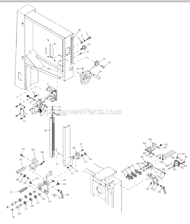 Page C Diagram and Parts List for VBS-18MW  Jet Band Saw