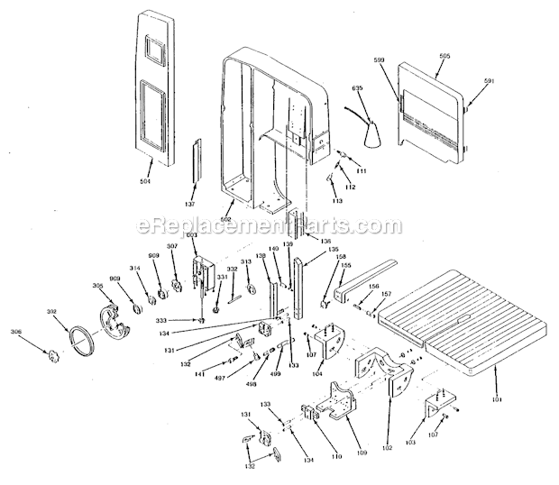 Upper Assembly Diagram and Parts List for VBS-400  Jet Band Saw