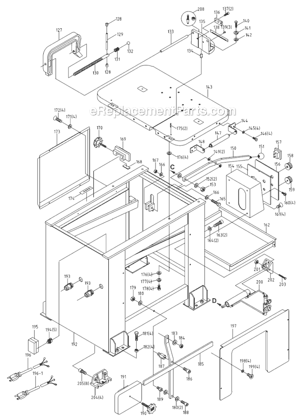 Page B Diagram and Parts List for VSF-14-1 414486 Jet Band Saw