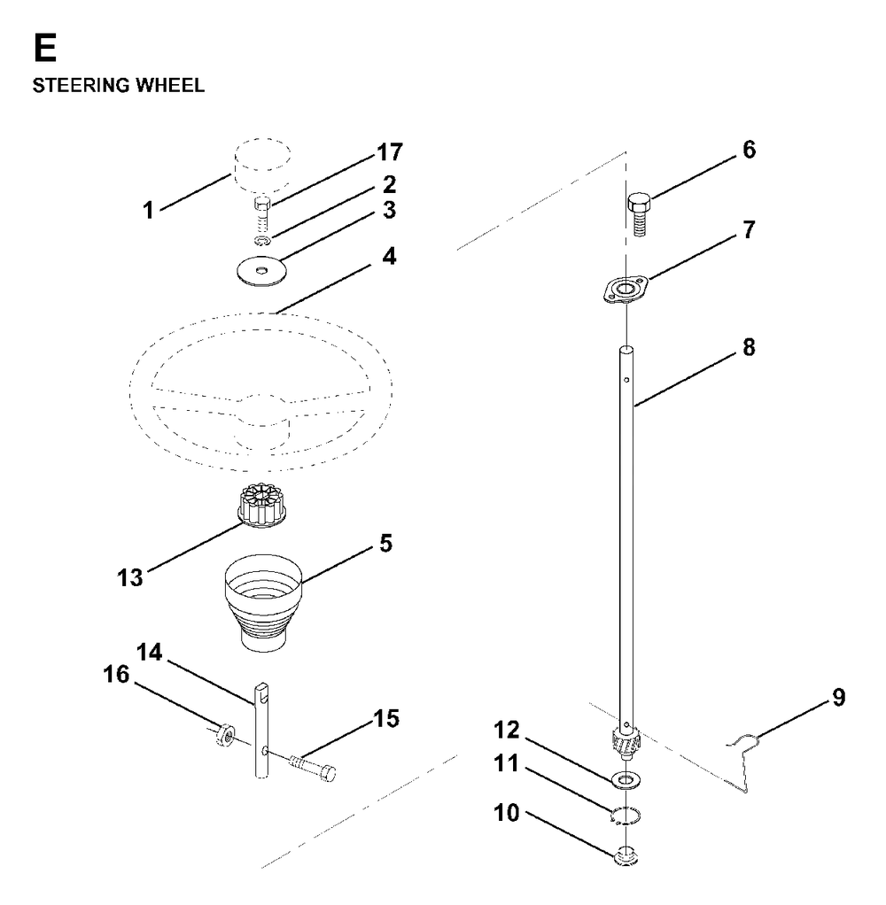 Steering Diagram and Parts List for LR11 1998-04 Jonsered Lawn Tractor