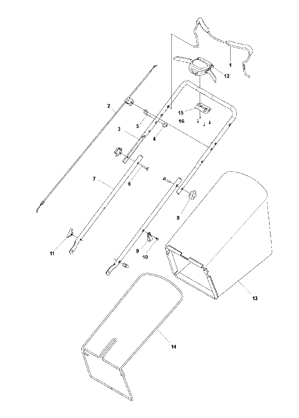 Handle Diagram and Parts List for L4721-96795730100  Jonsered Lawn Mower