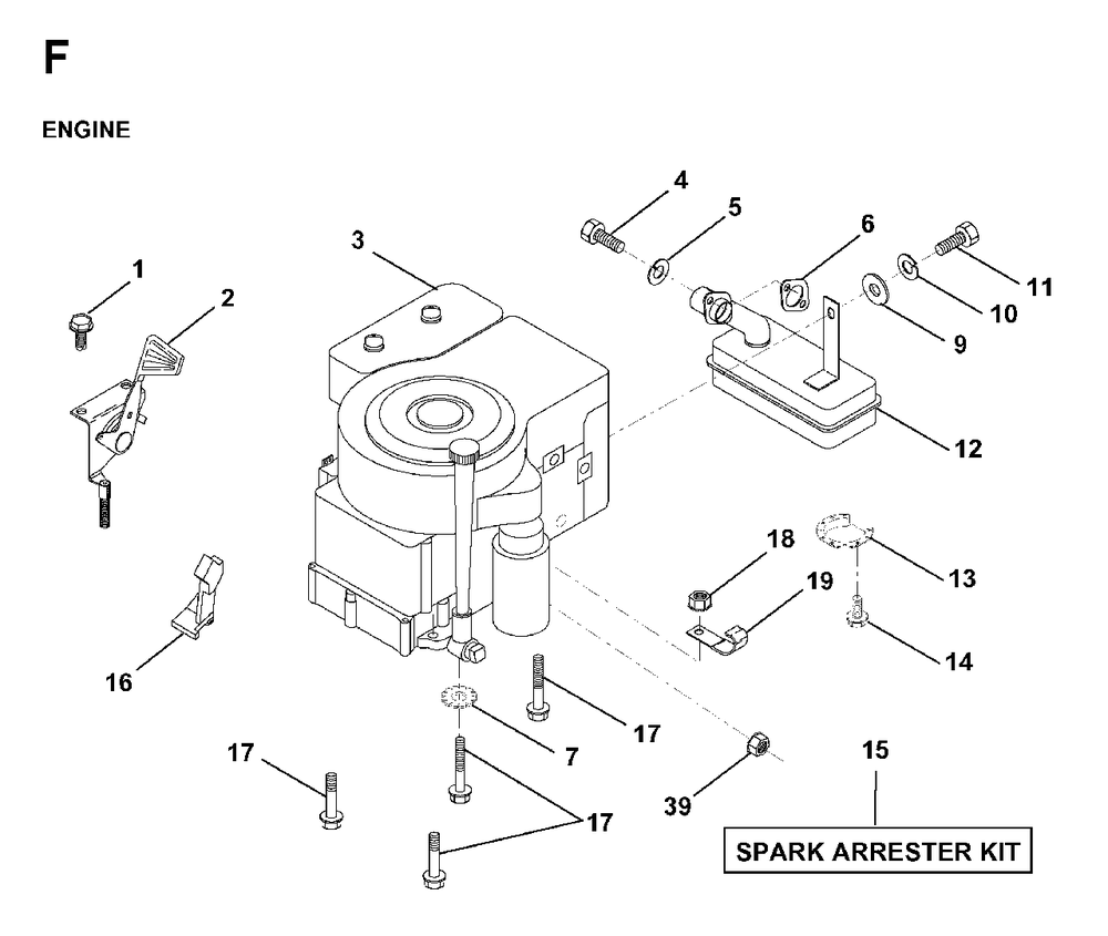 Engine Diagram and Parts List for LR13 (954130013)(1998-01) Jonsered Lawn Tractor