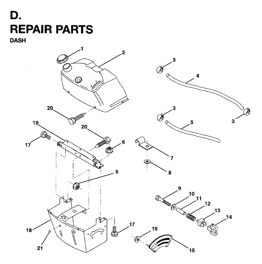 Dash Diagram and Parts List for LRH13 (954003421)(1996-01) Jonsered Lawn Tractor