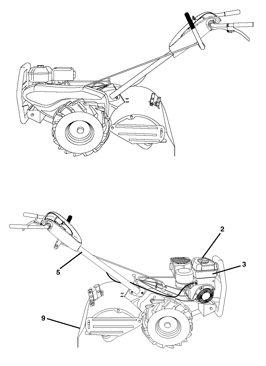 Decals Diagram and Parts List for J208D17 (960920036-00)(2015-11) Jonsered Tiller