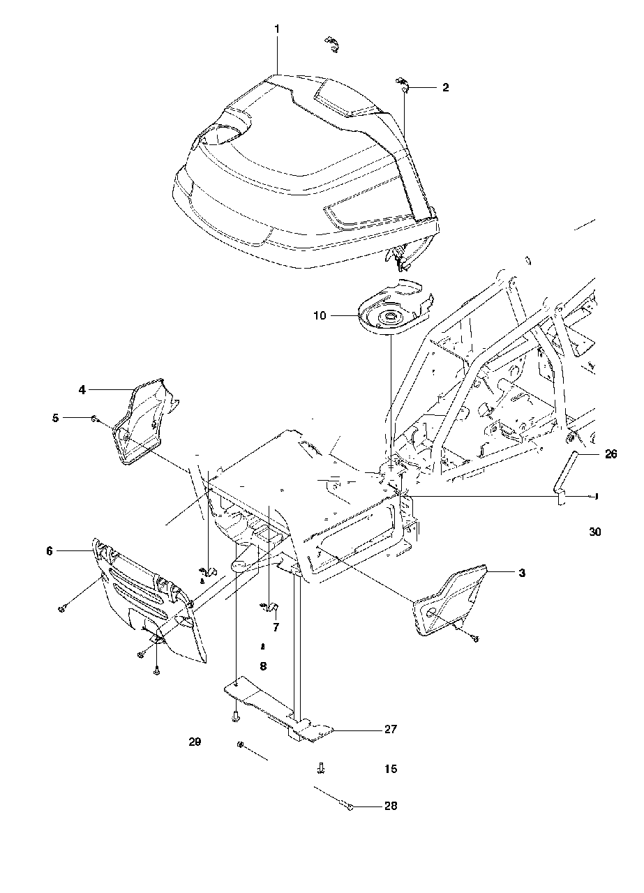 Cover 2 Diagram and Parts List for FR2312MA (966639885)(2011-02) Jonsered Lawn Tractor
