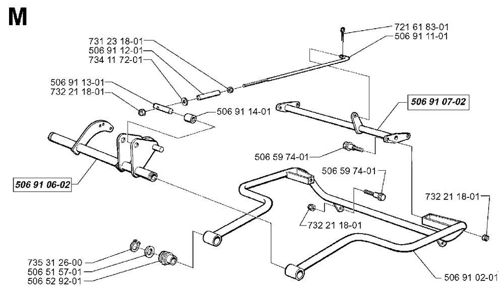 Frame Diagram and Parts List for FR13 1998-06 Jonsered Lawn Tractor