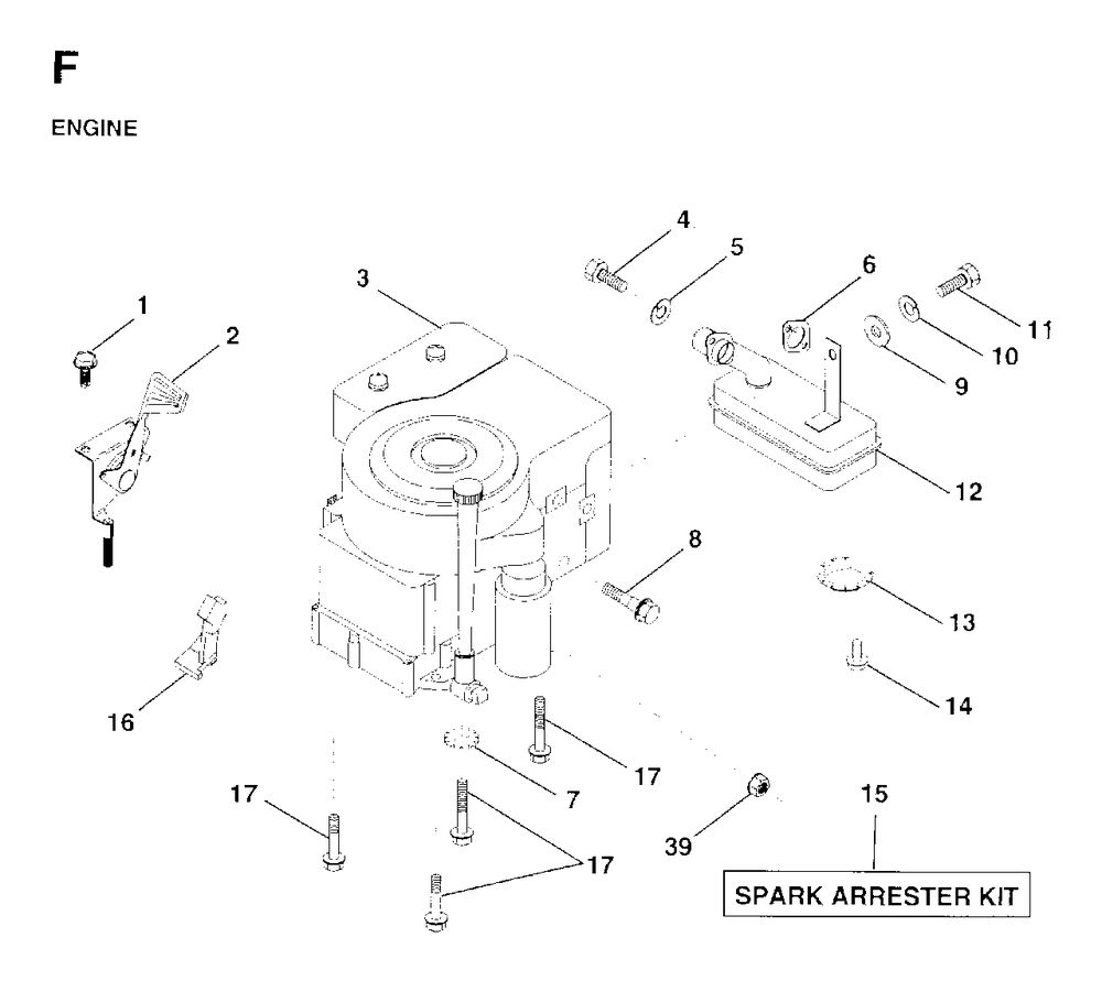 Engine Cutting Equipment Diagram and Parts List for LR11 (954130002)(1997-04) Jonsered Lawn Tractor