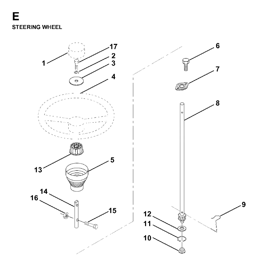 Steering Diagram and Parts List for LR12 1998-04 Jonsered Lawn Tractor