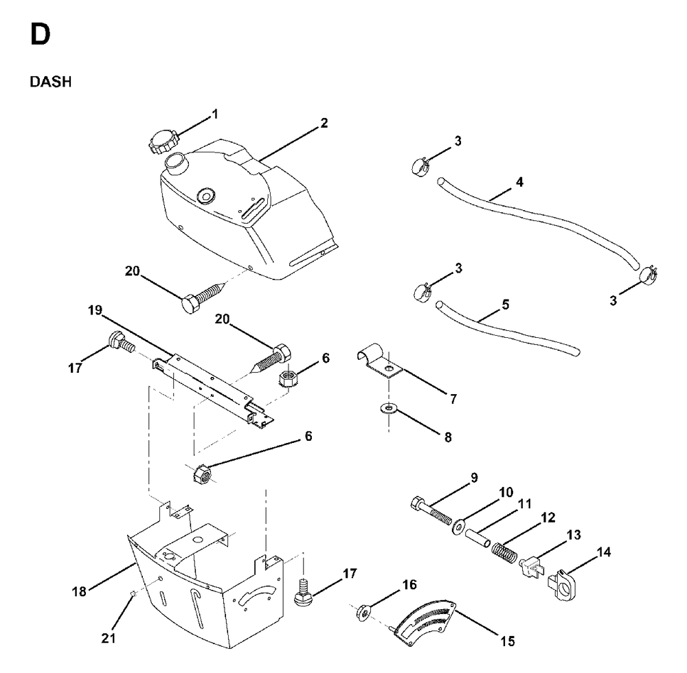 Dash Diagram and Parts List for LRH13 1998-01 Jonsered Lawn Tractor