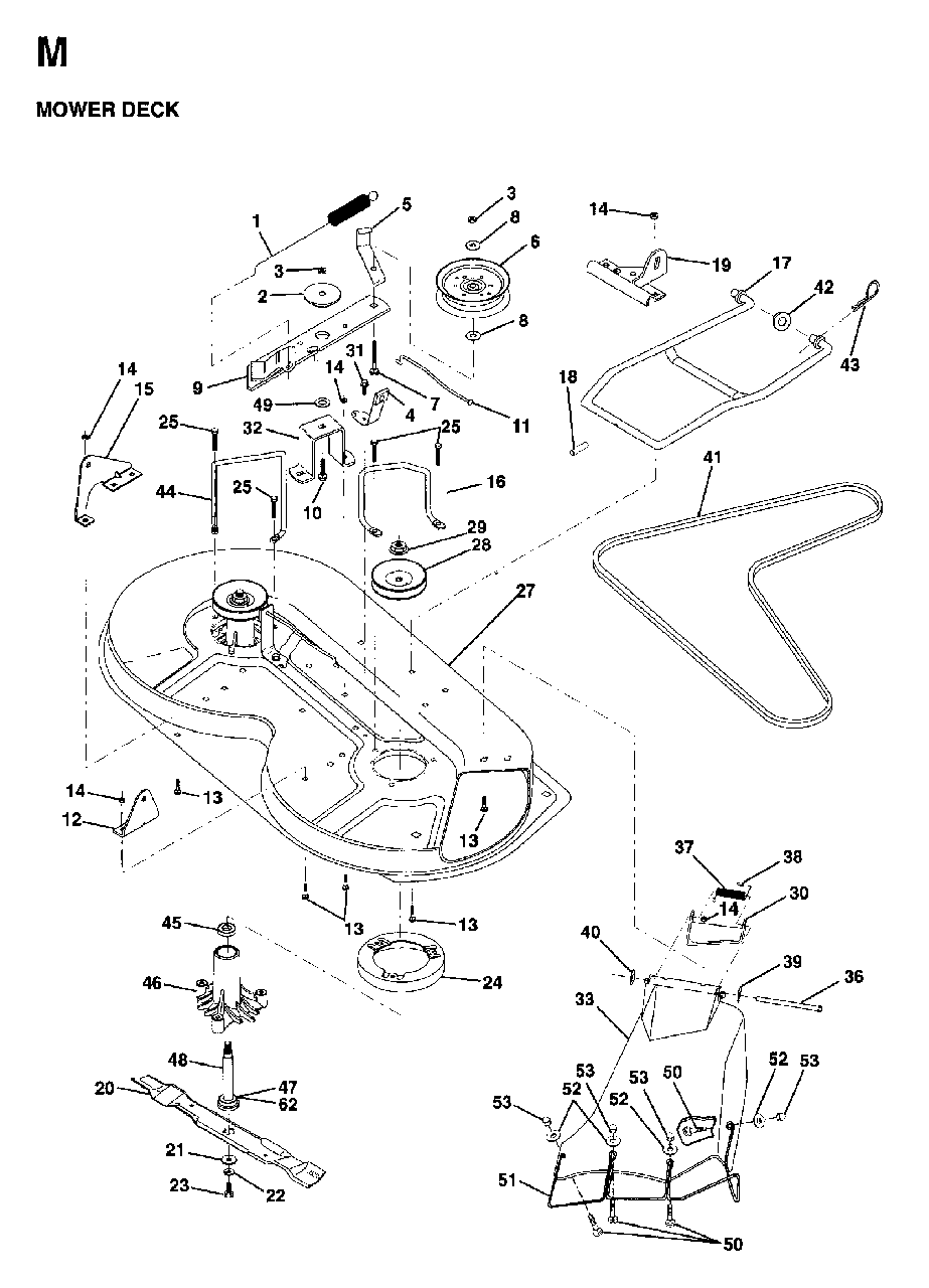Mower Deck / Cutting Deck Diagram and Parts List for LR12 (954003411)(1997-04) Jonsered Lawn Tractor