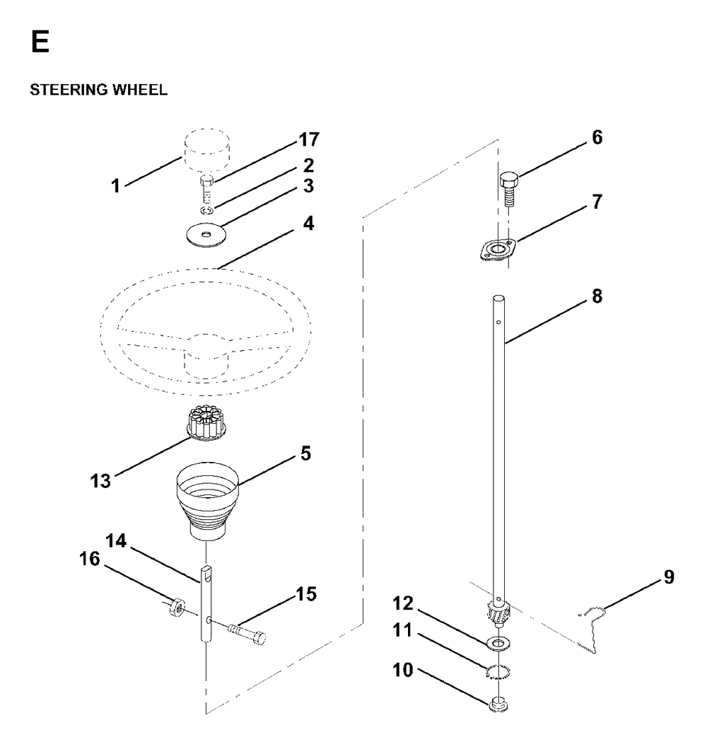 Steering Diagram and Parts List for LRH13 1998-01 Jonsered Lawn Tractor