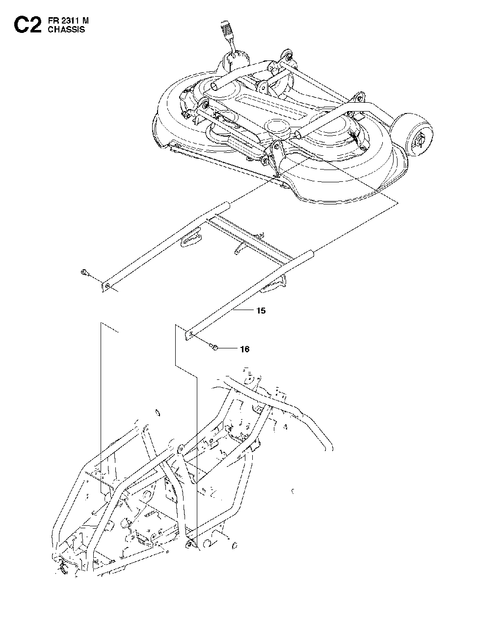 Chassis Enclosures 2 Diagram and Parts List for FR2311M (966639785)(2011-02) Jonsered Lawn Tractor