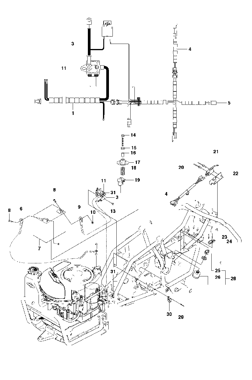 Electrical Diagram and Parts List for FR2312MA (966639885)(2011-02) Jonsered Lawn Tractor