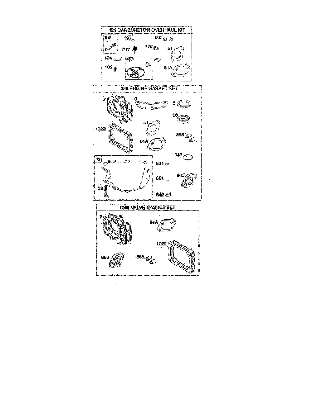 Gasket sets Diagram and Parts List for 96043019700  Jonsered Lawn Tractor