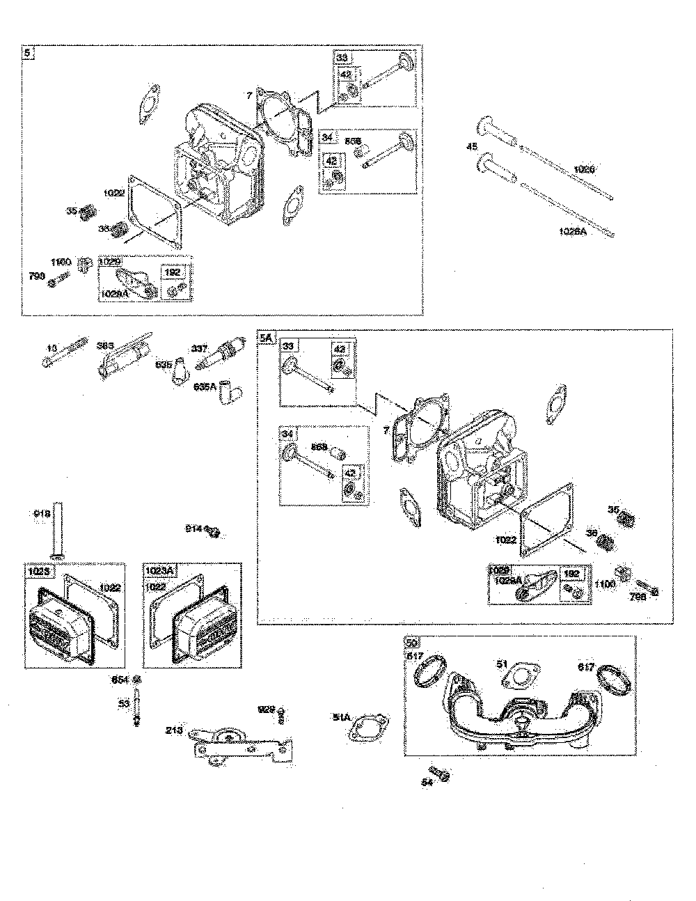 Cylinder head/intake manifold Diagram and Parts List for 96043019700  Jonsered Lawn Tractor