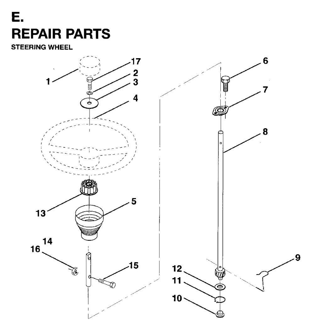 Steering Diagram and Parts List for LR12 (954003411)(1996-01) Jonsered Lawn Tractor