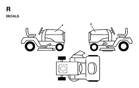 Decals Diagram and Parts List for LR11 (954130002)(1997-04) Jonsered Lawn Tractor