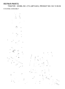 Steering Diagram and Parts List for LT15 (954130036-H)(2001-01) Jonsered Lawn Tractor