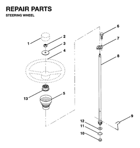 Steering Diagram and Parts List for LR10 1995-01 Jonsered Lawn Tractor