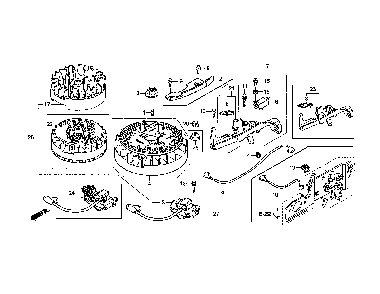 Flywheel Diagram and Parts List for L4721-96795730100  Jonsered Lawn Mower